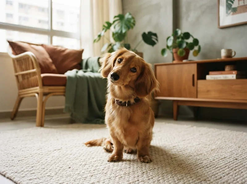 Dachshund with a curious head tilt